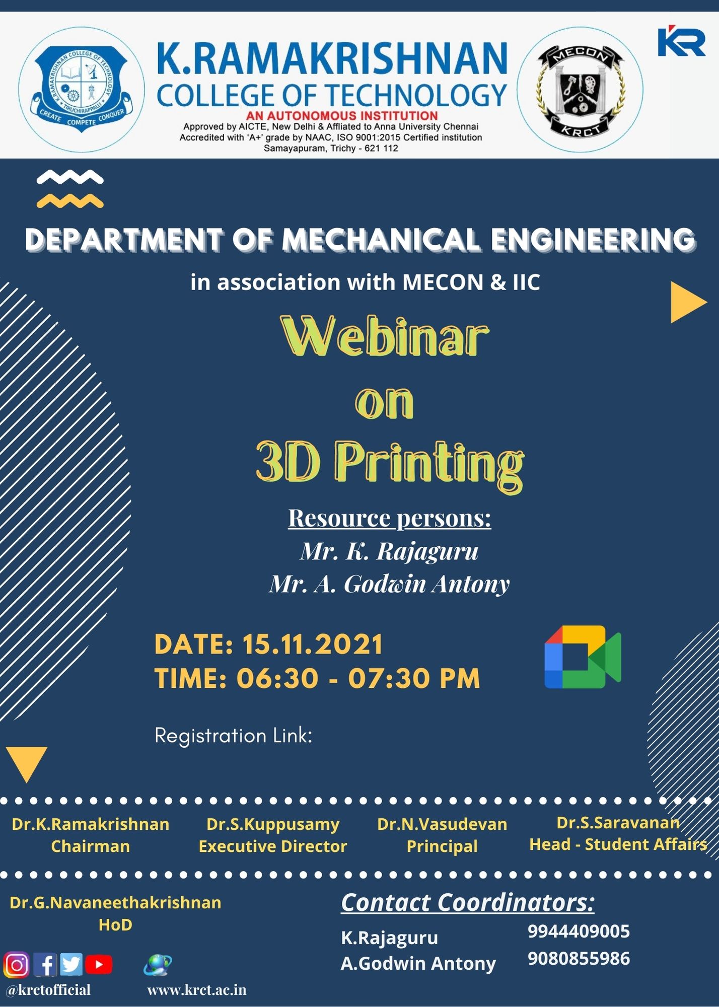 Webinar on 3D Printing 2021